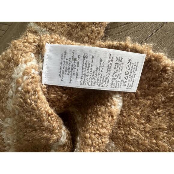 NWOT J.Crew Bouclé Striped Rollneck Sweater Wool/Alpaca Camel Neutral Women’s XS - Picture 8 of 12